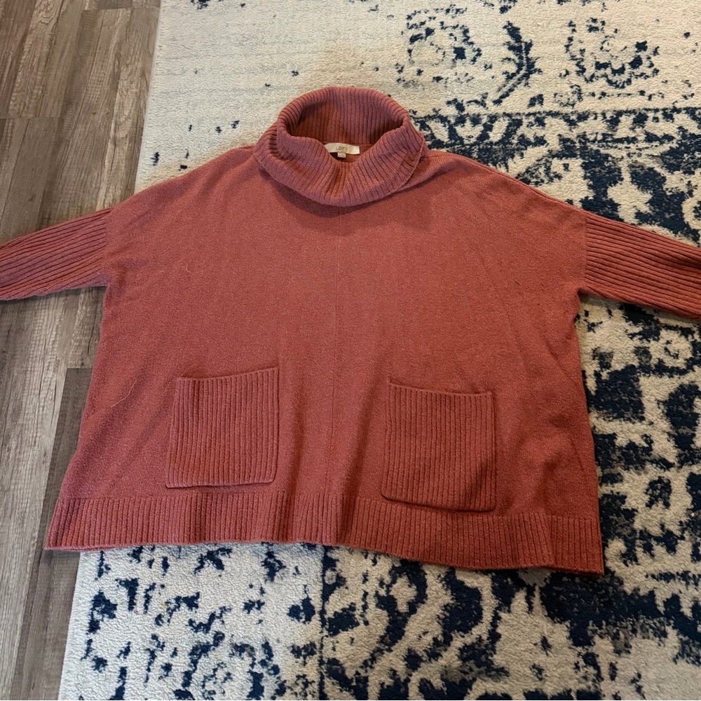 LOFT Rust Sweater Poncho - Picture 3 of 3